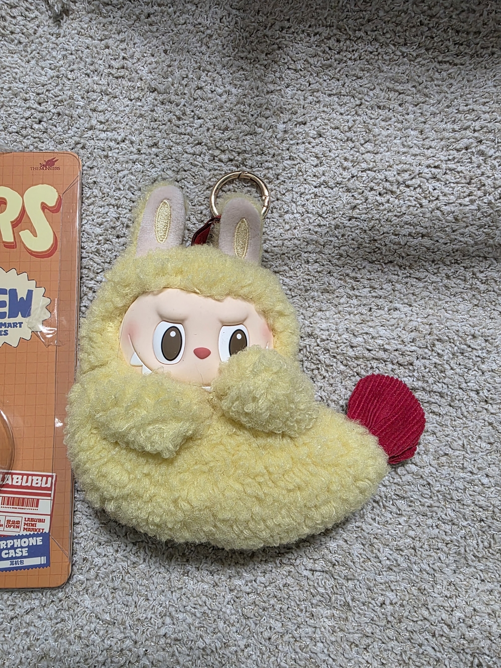 Plush Yellow Bunny Character Keychain Phone Case